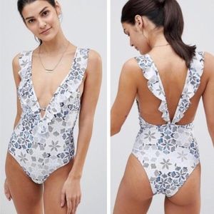 NWT Somedays Lovin Frill One Piece Swimsuit